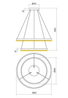 Závěsné svítidlo FEBE SU LED RD 82W 3000K D600+800 MGD REDO 01-2895