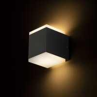 TIRAS II nástěnná antracitová mléčný akryl 230V LED 2x6W IP54 3000K RENDL R13569