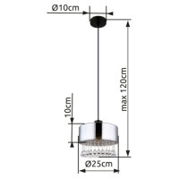 Závěsné svítidlo HENDRY černá 1xE27, max. 60W 230V GLOBO 15884H1