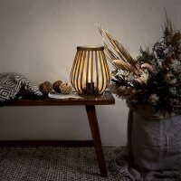 Bambusová lucerna s LED žárovkou, teplá