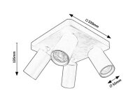 YORLI bílá GU10 4x MAX 7W IP20