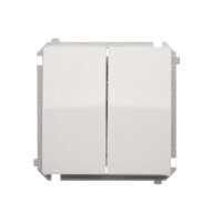 Přepínač dvojitý střídavý, s orientačním LED, řazení 6+6 So, 10AX, 250V, bílá