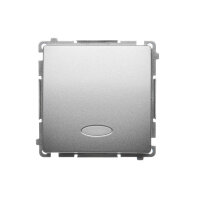 Ovládač zapínací, s orientačním LED, 1/0 So, bez piktogramu, 10AX, 250V, Satén