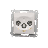Zásuvka R-TV-SAT koncová, (strojek s krytem) bílá KONTAKT SIMON DASK.01/11