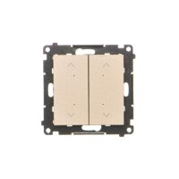 Spínač žaluziový 2 násobný (přístroj s krytem), elektronický champagne matná