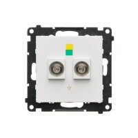 Zásuvka ekvipotenciální, 2 násobná (přístroj s krytem) bílá matná   TGEK2.01/111