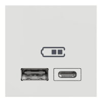 NOVÁ UNICA Dvojitý nabíjecí USB konektor A+C 2.4A, 2M, Bílý SCHNEIDER NU301818