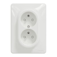 Sedna D/E Zásuvka dvojnásobná 230V 16A, Bílá SCHNEIDER SDD311211C