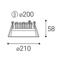 Zápustné svítidlo ZETA II L, W DALI/PUSH 27W 2700K/3000K/4000K UGR bílá 2550471D