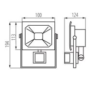LED reflektor SMD s čidlem ANTRA LED 10W-NW-SE B 25701 Kanlux