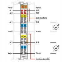 4kanálový analogový vstup DC 10V asymetrický vstup Wago 750-457