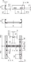 OBO LG 430 NS 6 FT Kabelový žebřík děrováný NS 45x300x6000 Ocel žár.zinek