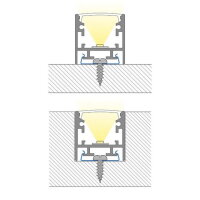 Přisazený hliníkový profil PC1, 25x25mm, včetně difuzoru, 1m černý