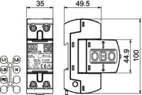 OBO MCD 50-B-OS Kombinovaný svodič přepětí typ 1+2 1P 50kA(10/350),opt.sig. 255V