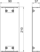 OBO GA-E90210EL Koncový díl, pro kanál Rapid 80, 90x210mm, Hliník, Alu eloxováno