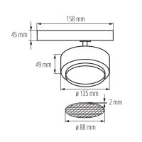 Svítidlo do lišty BTL 38W-930-W (TEAR N) KANLUX 35658