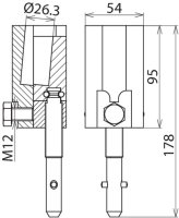 Připojovací svorka pro čep d26mm s bajonetovým upevněním Q-Stift DEHN 715315