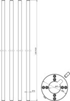 Upevňovací set pro stranový jímač 4 jímače Alu D=10mm L=530mm DEHN 819183