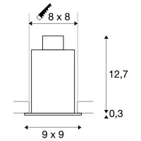 KADUX 1 vestavné svítidlo 1x QPAR51 hranaté černé matné 50W vč. upínacích pružin