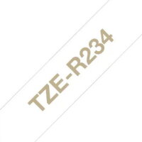 Páska BROTHER TZe-R234 bílá/zlatá (12mm, 4m, pruhovaná)