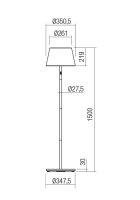 Stojací lampa TESEO LA 1.5M LED SMD 10W IP65 MB 2700-4000K/RGB REDO 90440