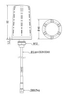 Rádiová anténa, s 2m kabelem a zástrčkou SMA, GSM/ UMTS/ LTE/ Bluetooth/ WLAN