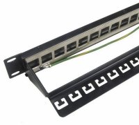 19" Neosazený 10G panel 24 portů 1U pro CAT6A keystony Solarix SOLARIX 24200242