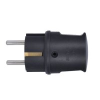 Zástrčka do vlhka, úhlová, IP44, černá SOLIGHT P76A