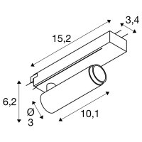 GRIP! S, 1~ spot, válcový, 2000-3000K, 11W, dim-to-warm, PHASE, 29°, zlatý/černý