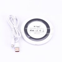 Wireless Charger 5A Fast Charging Round White , VT-1210 V-TAC SKU7709