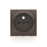 Kryt jednoduché zásuvky s uzemněním, s clonkami hnědá matná metalizované
