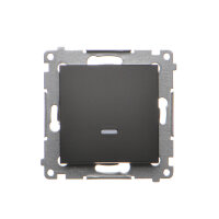 Spínač jednopólový, s orientačním LED, řazení 1So, 10AX, 250V, černá matná