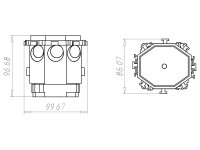 B1 Krabice stropní spojovací, d60mm, hl. 95mm, do betonu KAISER 1265-11