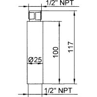 Trubka prodlužovací TWS EXTENSION (PR) černá, L=100 mm SIRENA 27692