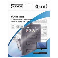 AV kabel SCART-3SCART+3RCA+SVHS 0,5M Emos SD2300