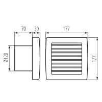 Ventilátor standart s automatickou žaluzií TWISTER AOL120B 70956 Kanlux