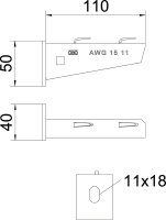 Nástěnný výložník OBO AWG 15 11 A4 pro mřížový žlab B110mm Nerez
