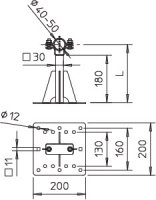 OBO isFang TW200 12 Držák isFang pro montáž na stěnu 200x200mm Nerez