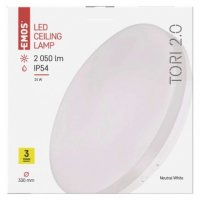 LED přisazené svítidlo TORI, kruhové bílé 24W neutrální bílá, IP54 EMOS ZM4322