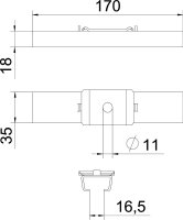 OBO GMS 170 FS Středový závěs pro mřížový žlab se svorkou B170mm Ocel pás.zink