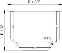 OBO RT 110 FT Odbočný díl T vodorovný s úhlovými spojkami 110x100 Ocel žár.zinek