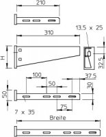 Nástěnný výložník OBO AW 55 41 FT SO B410mm Ocel žár.zinek