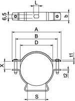 OBO ASL 733 63 ALU Distanční příchytka se závitem M6 53-63mm Hliník Alu