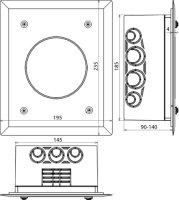 Krabice pro zkušební svorku, pro zateplovací systémy rozměr 185x145x90mm, šedá