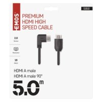 HDMI 2.0 high speed kabel A vidlice A vidlice 90° 5 m EMOS S10510