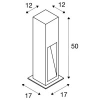 ARROCK STONE venkovní stojací lampa LED 3000K hranatá šedý kámen 12/12/50cm 6 W