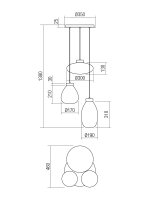 Závěsné svítidlo LUKE SU 3X42W E27 BK REDO 01-3197