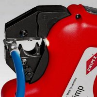 KNIPEX 9743e lisovací kleště na kabelové koncovky vč. kufru nabíječky a akku