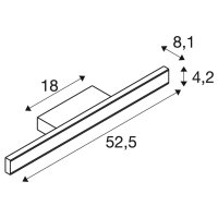 SLV ONE LINEAR 50, nástěnné svítidlo, nahoru/dolů, 2700/3000K, PHASE, mosazné