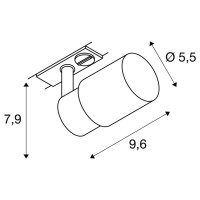PURI 2.0 Tube, 1~ Spot, GU10, 1x max. 6W, šedá SLV 1008245